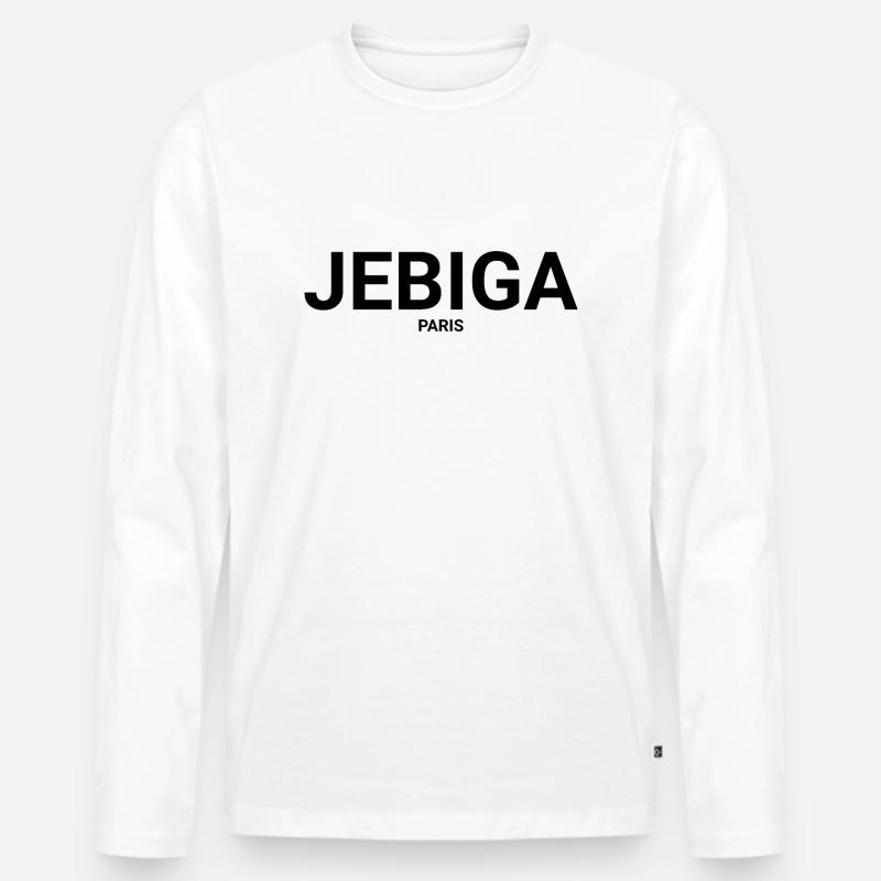 JEBIGA PARIS - Männer Premium Bio Langarmshirt - Weiß