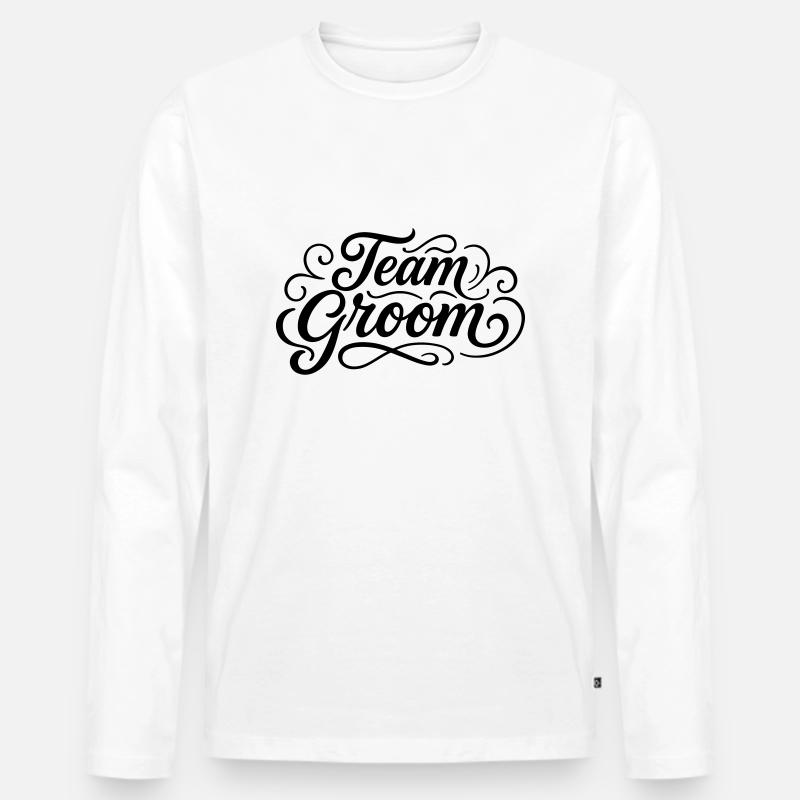 Team Groom - Männer Premium Bio Langarmshirt - Weiß