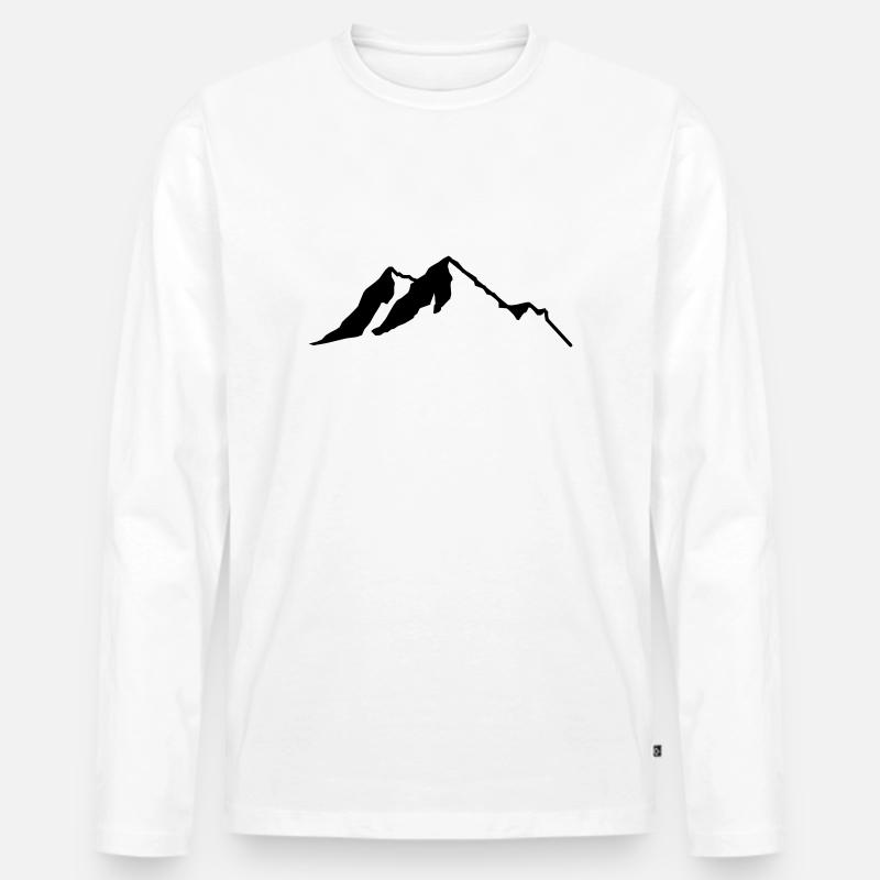 Berge - Männer Premium Bio Langarmshirt - Weiß