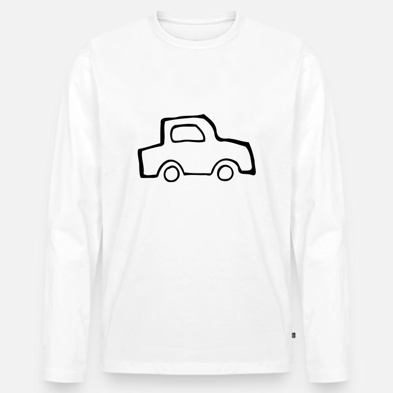 Auto - Männer Premium Bio Langarmshirt - Weiß