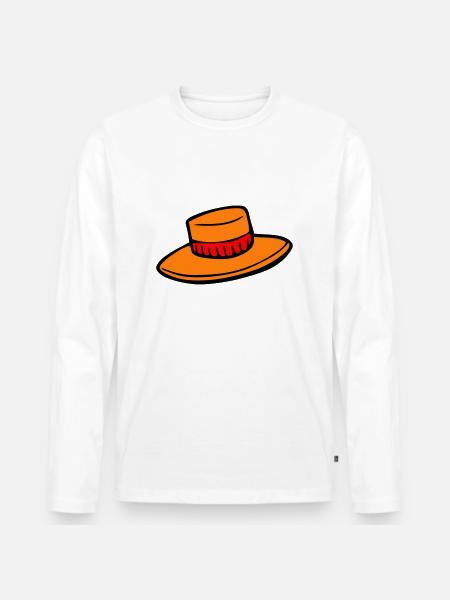 Hut - Männer Premium Bio Langarmshirt - Weiß