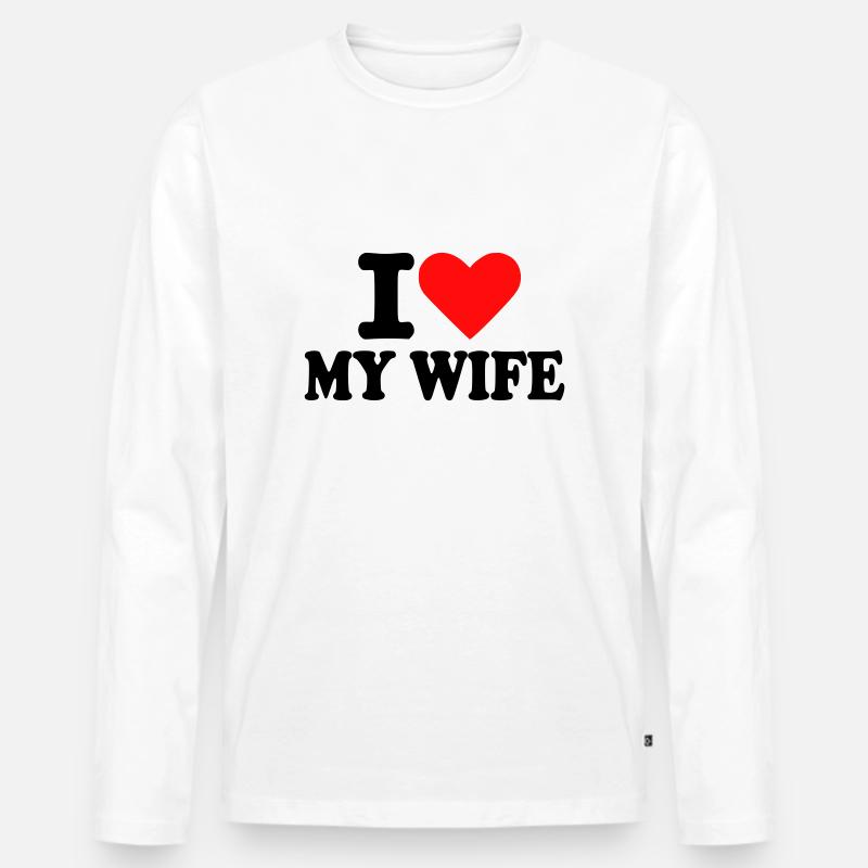 Ehefrau - Männer Premium Bio Langarmshirt - Weiß