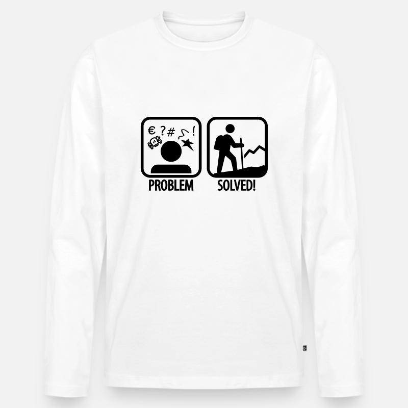 hiking: problem solved - Männer Premium Bio Langarmshirt - Weiß