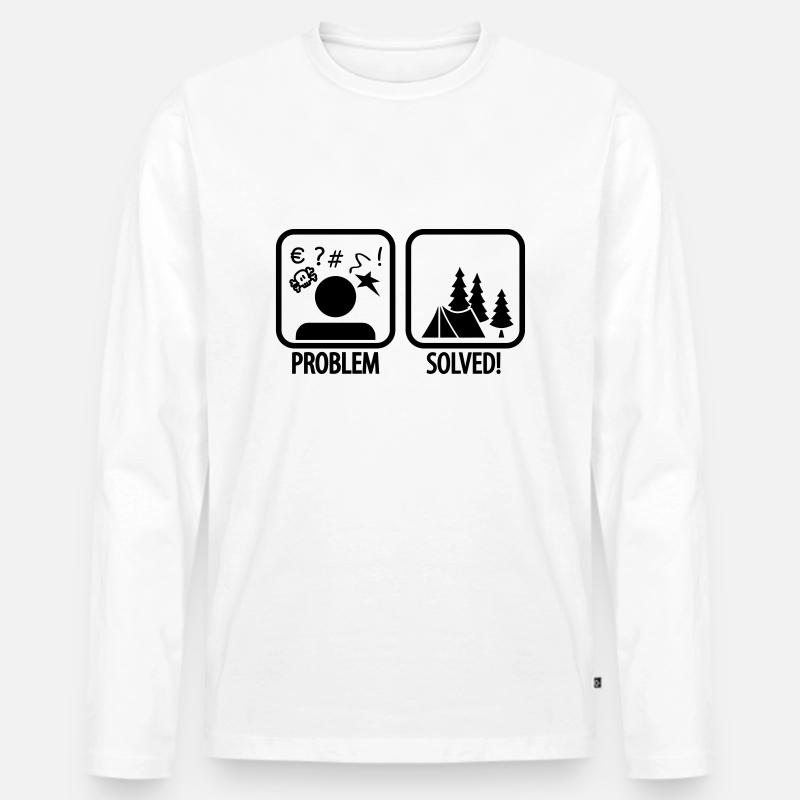 problem solved - camping - Männer Premium Bio Langarmshirt - Weiß