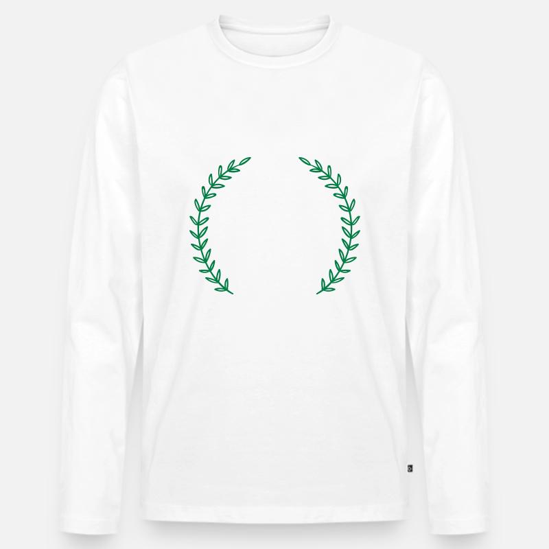 Krone - Männer Premium Bio Langarmshirt - Weiß