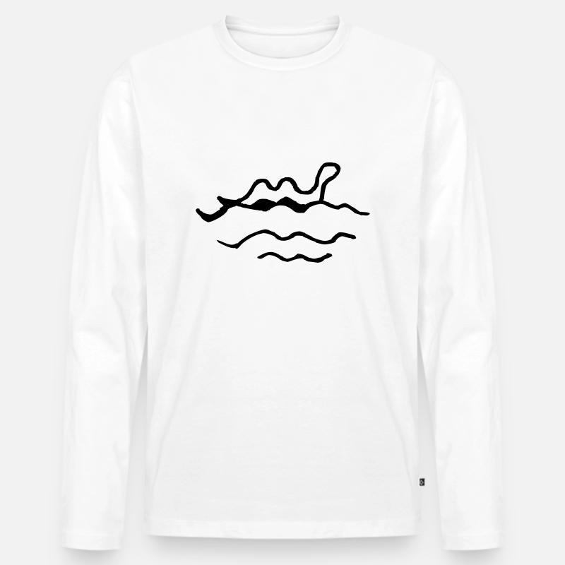 Nessie - Männer Premium Bio Langarmshirt - Weiß