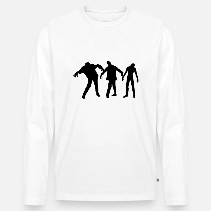 zombies - Männer Premium Bio Langarmshirt - Weiß