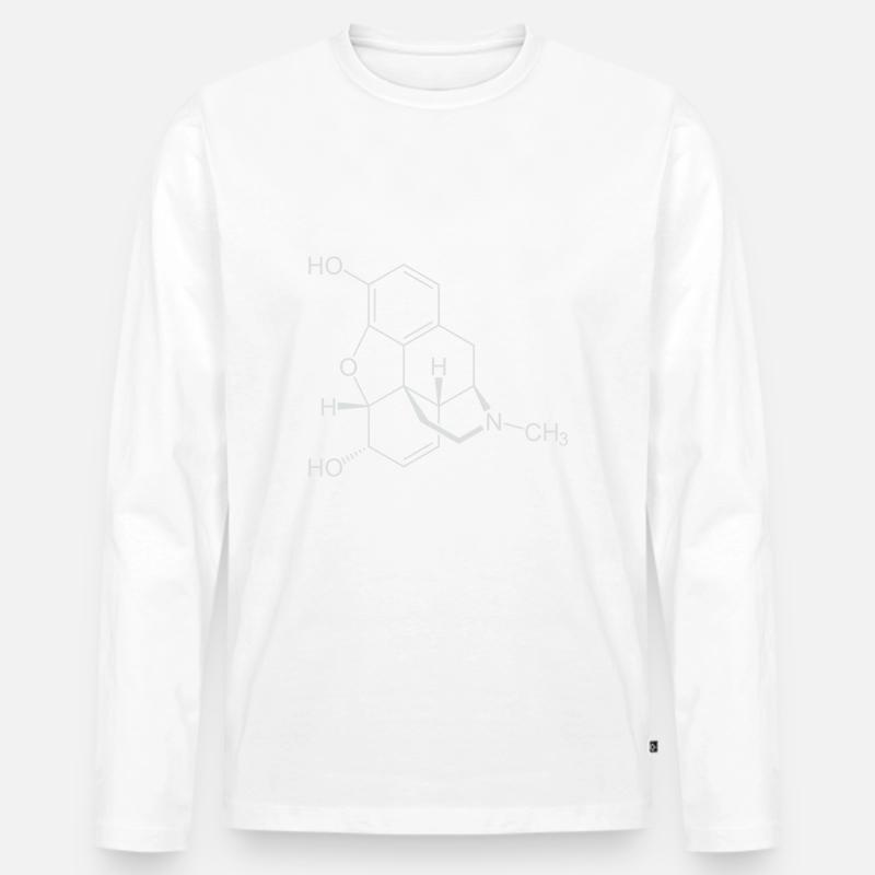 Morphine structural formula - Men's Premium Organic Long Sleeve Shirt - white