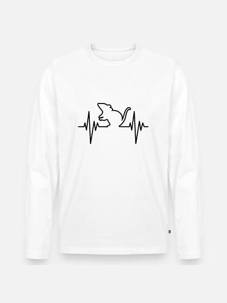 Mouse Pulse - Männer Premium Bio Langarmshirt - Weiß