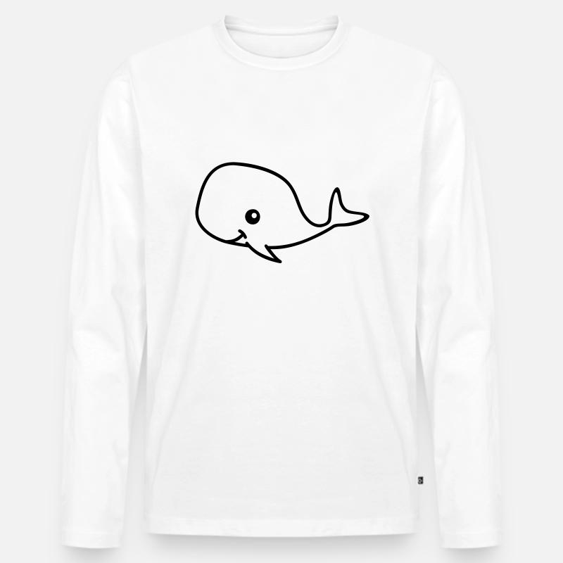 Walschutz - Männer Premium Bio Langarmshirt - Weiß