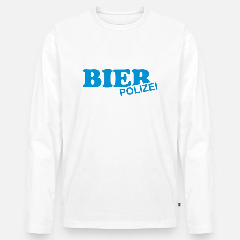 Bier Polizei - Männer Premium Bio Langarmshirt - Weiß