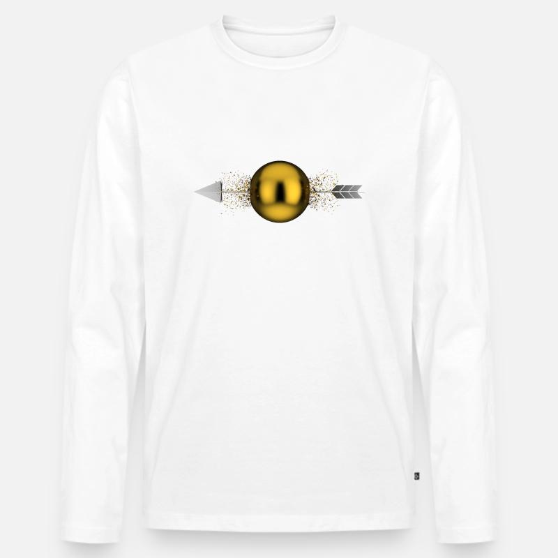 Durchbohrte Kugel - Männer Premium Bio Langarmshirt - Weiß
