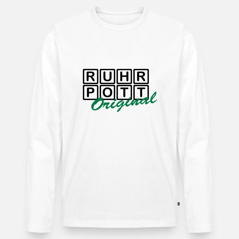 RUHRPOTT - Original - Männer Premium Bio Langarmshirt - Weiß