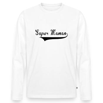 Supermaman - Männer Premium Bio Langarmshirt - Weiß - Vorne - Nico (187cm)