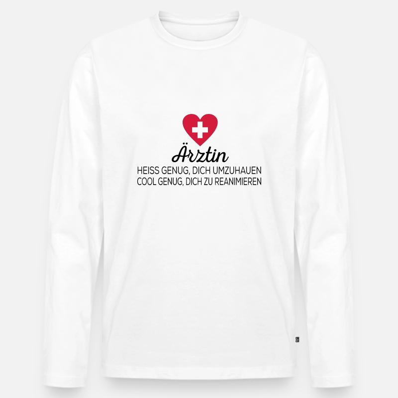 Ärztin - Männer Premium Bio Langarmshirt - Weiß