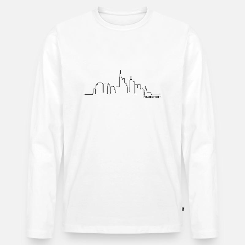 Frankfurt Skyline - Männer Premium Bio Langarmshirt - Weiß