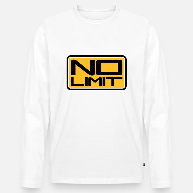 No Limit Shield - Männer Premium Bio Langarmshirt - Weiß