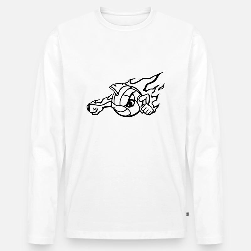 volleyball_mit_gesicht - Männer Premium Bio Langarmshirt - Weiß