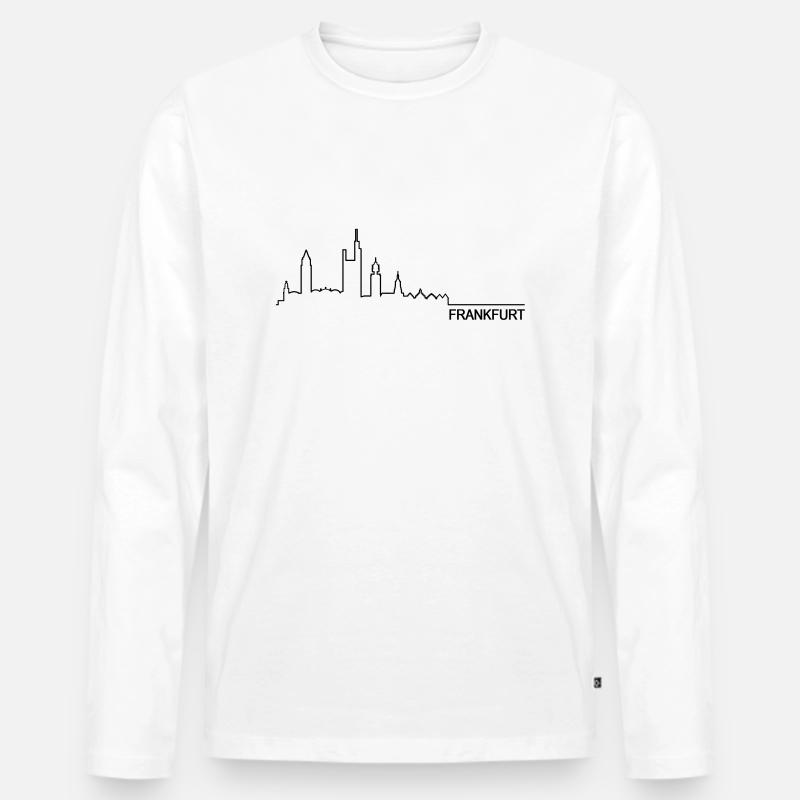 Skyline Frankfurt - Männer Premium Bio Langarmshirt - Weiß
