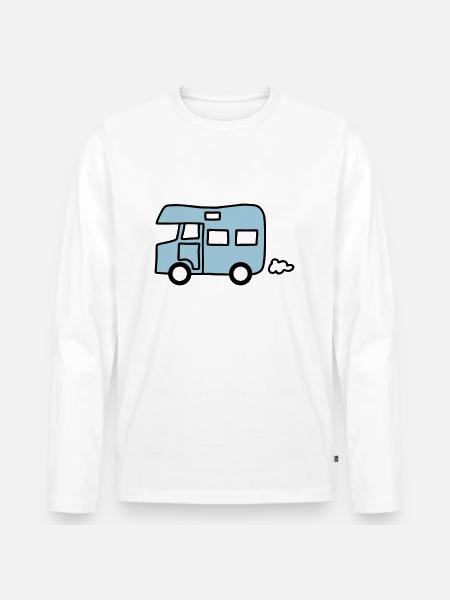 Wohnmobil - Caravan - V2 - Männer Premium Bio Langarmshirt - Weiß