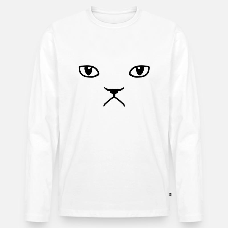 grumpy cat - Männer Premium Bio Langarmshirt - Weiß