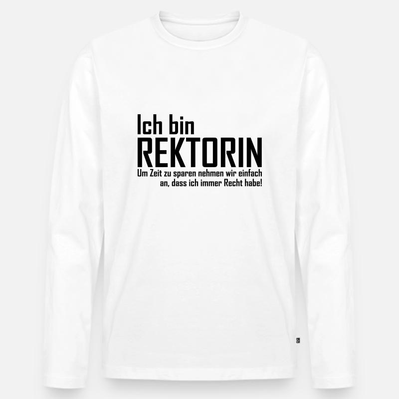 rektorin - Männer Premium Bio Langarmshirt - Weiß