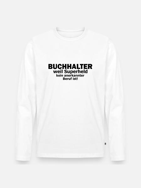 Buchhalter - Männer Premium Bio Langarmshirt - Weiß