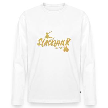 slackline - T-shirt manches longues Premium bio Homme - blanc - Devant - Nico (187cm)