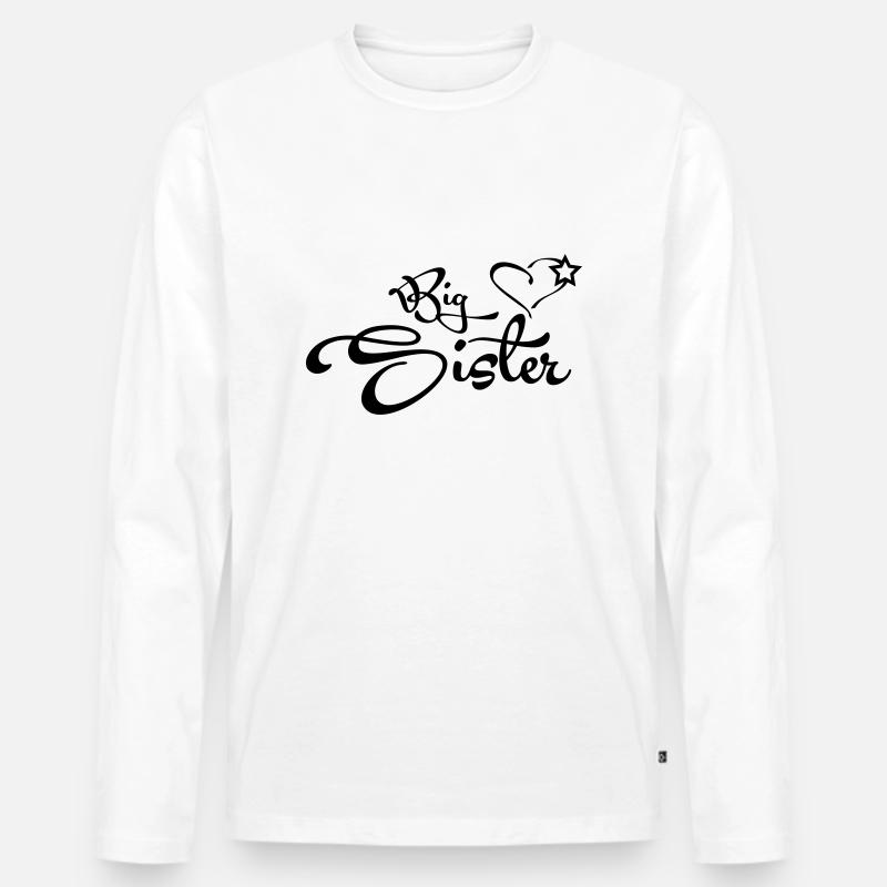Big Sister - Männer Premium Bio Langarmshirt - Weiß