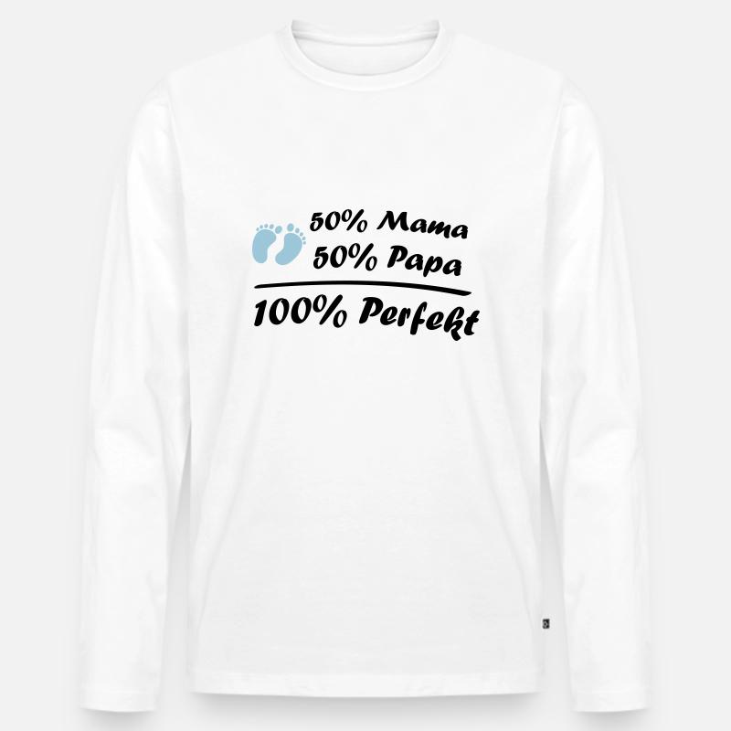 100_perfekt_02 - Männer Premium Bio Langarmshirt - Weiß