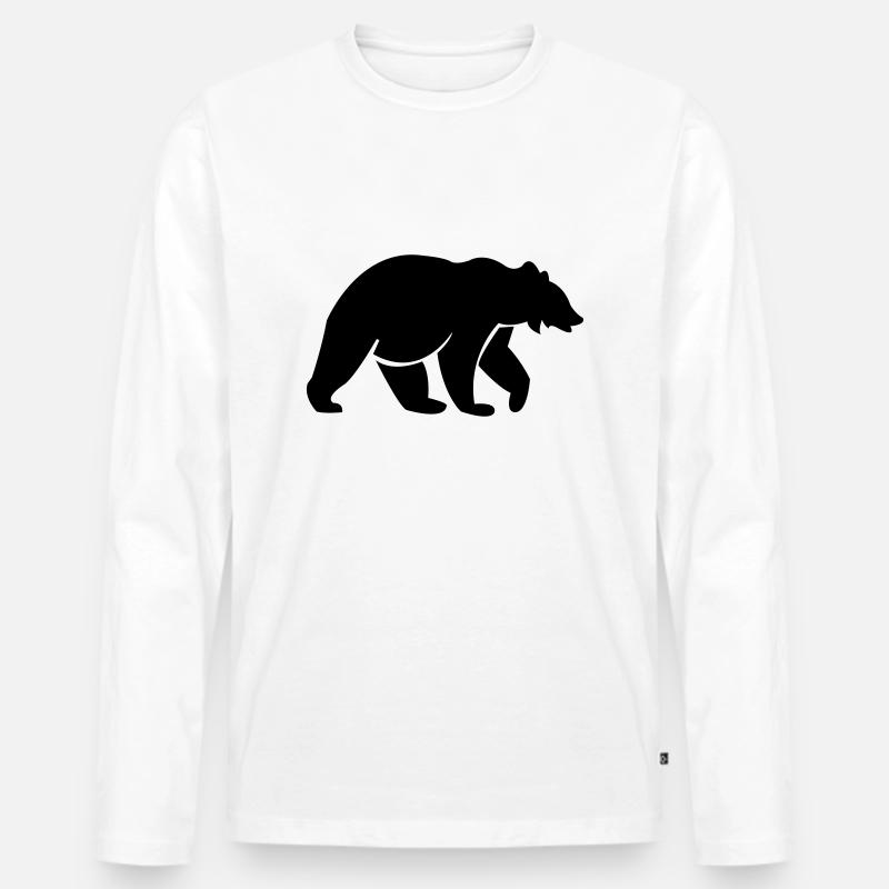 baer_01 - Männer Premium Bio Langarmshirt - Weiß