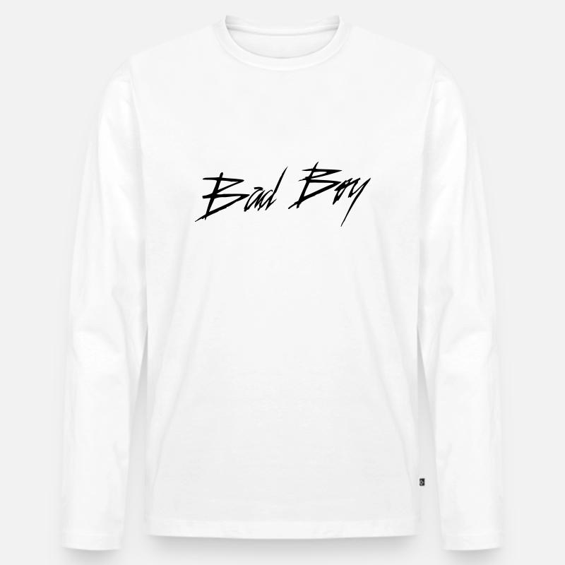 bad boy (D00130) - Männer Premium Bio Langarmshirt - Weiß