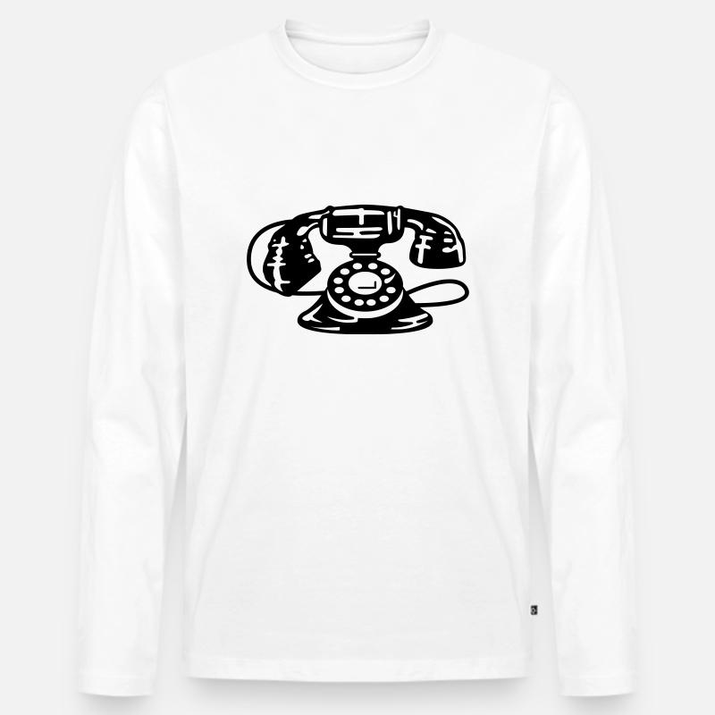 Altes Handy - Männer Premium Bio Langarmshirt - Weiß