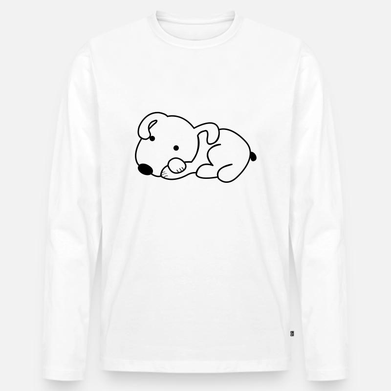 dog - Männer Premium Bio Langarmshirt - Weiß