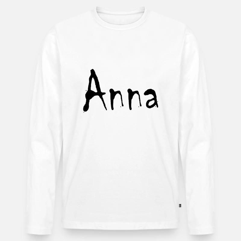 anna - Männer Premium Bio Langarmshirt - Weiß