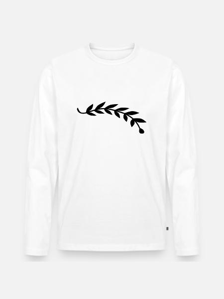 Bay leaf plant branch - Men's Premium Organic Long Sleeve Shirt - white