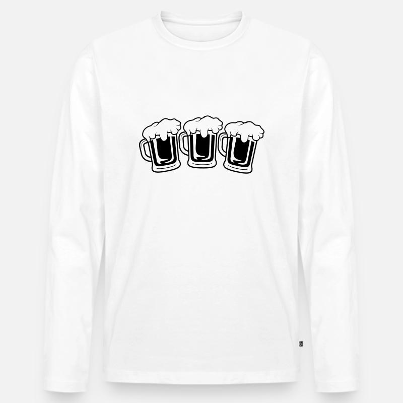 Team 3 Maßkrug - Männer Premium Bio Langarmshirt - Weiß