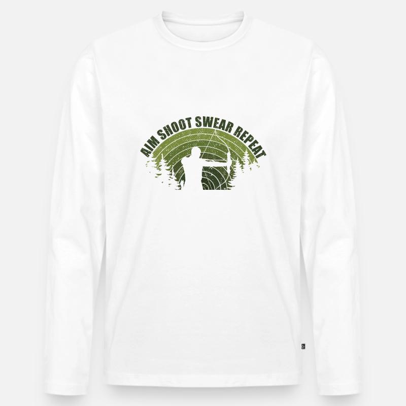 Spaß Bogenschießen Bogenschießen Bogenschießen Jagdpfeil - Männer Premium Bio Langarmshirt - Weiß