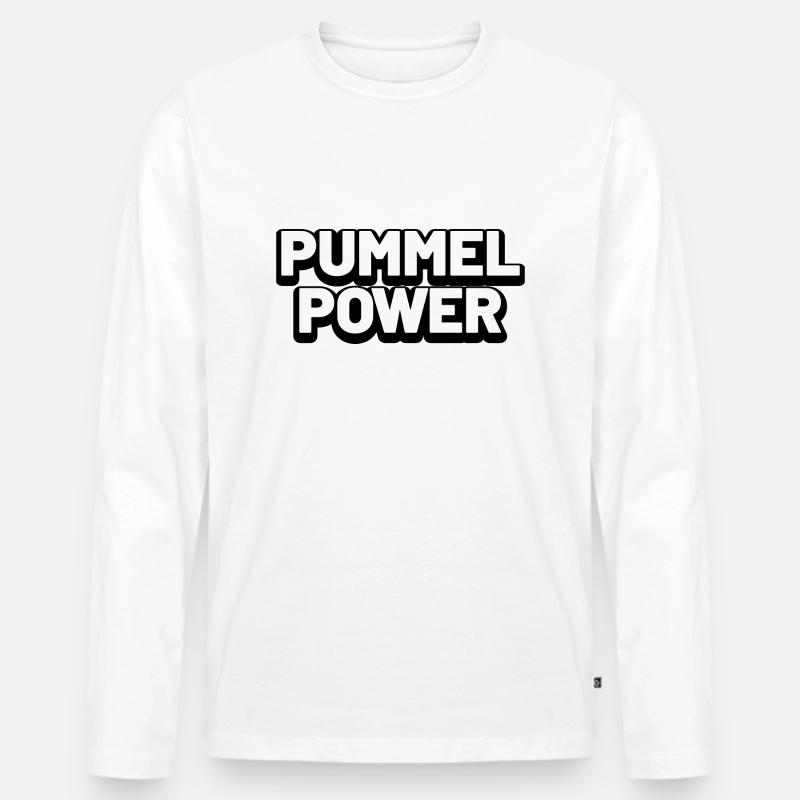 pummel power - Männer Premium Bio Langarmshirt - Weiß