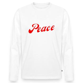 La paix - T-shirt manches longues Premium bio Homme - blanc - Devant - Nico (187cm)