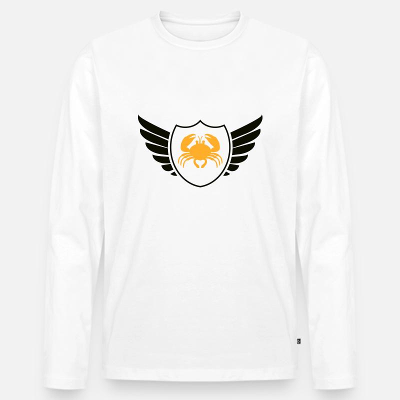 Krabbe Wappen - Männer Premium Bio Langarmshirt - Weiß