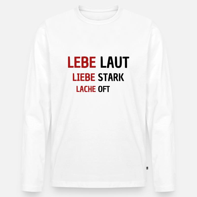 LEBE - Männer Premium Bio Langarmshirt - Weiß