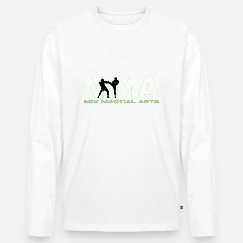 MMA Logo - Männer Premium Bio Langarmshirt - Weiß