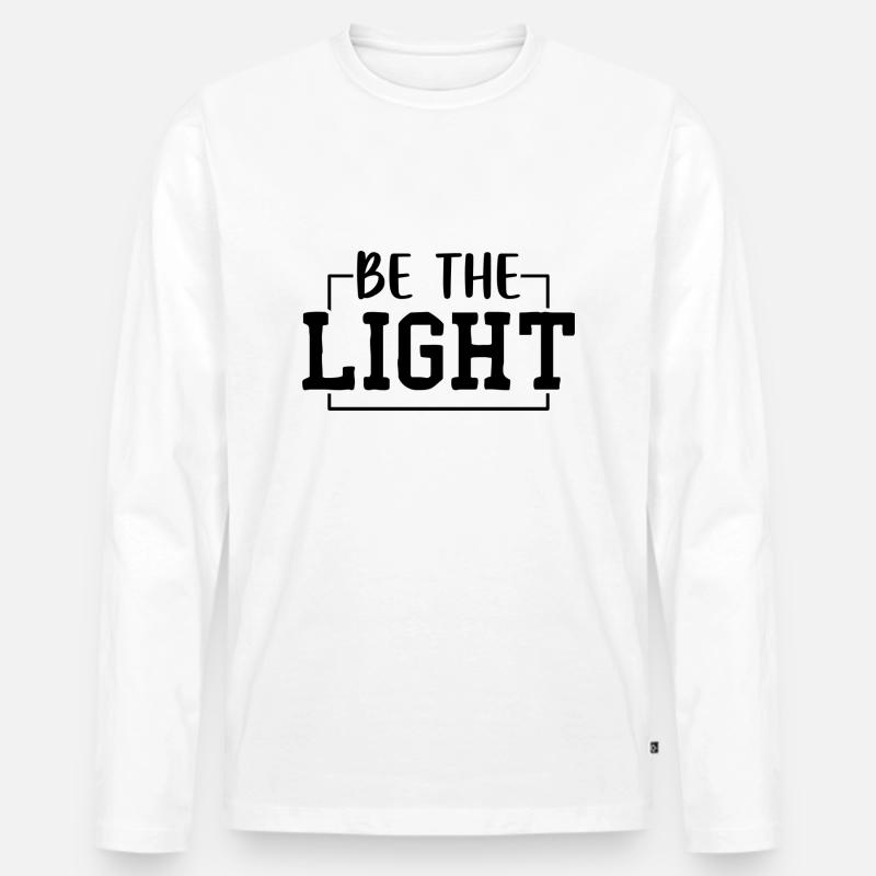 Be the Light - Männer Premium Bio Langarmshirt - Weiß
