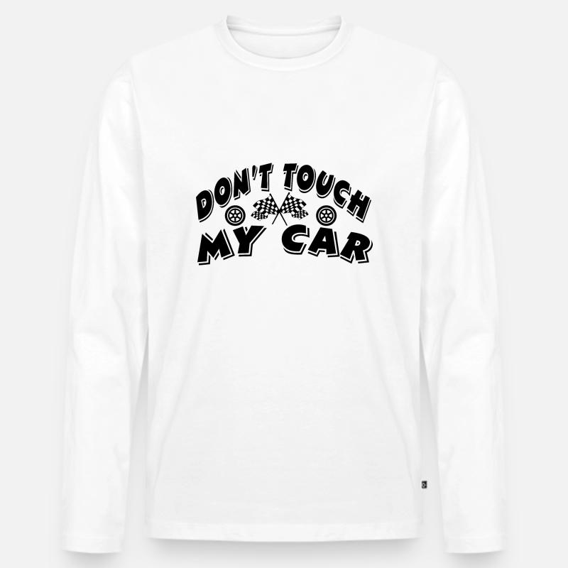 Auto - Männer Premium Bio Langarmshirt - Weiß