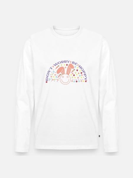 Including Worry Be Hoppy - Men's Premium Organic Long Sleeve Shirt - white