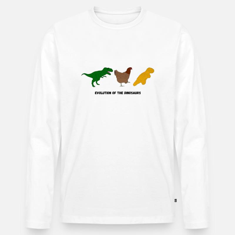 Evolution of the Dinosaurs - Männer Premium Bio Langarmshirt - Weiß