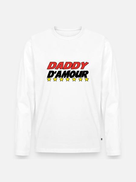 LOVE DADDY - Men's Premium Organic Long Sleeve Shirt - white