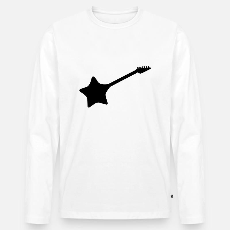 stern gitarre - Männer Premium Bio Langarmshirt - Weiß