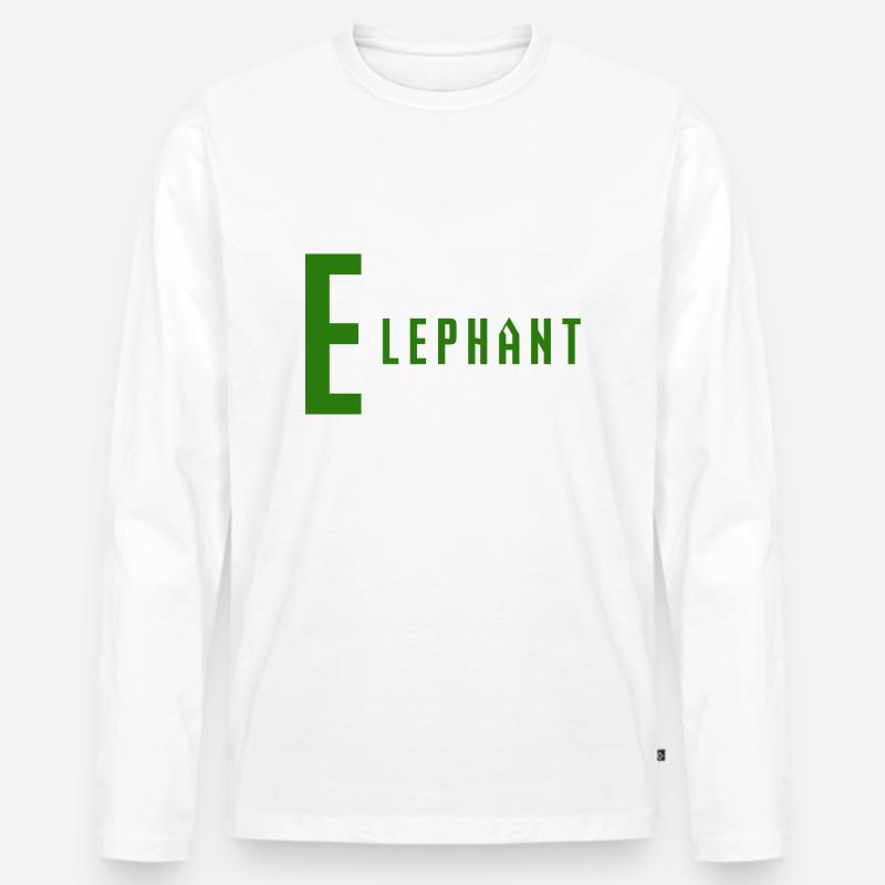 Elephant - Männer Premium Bio Langarmshirt - Weiß
